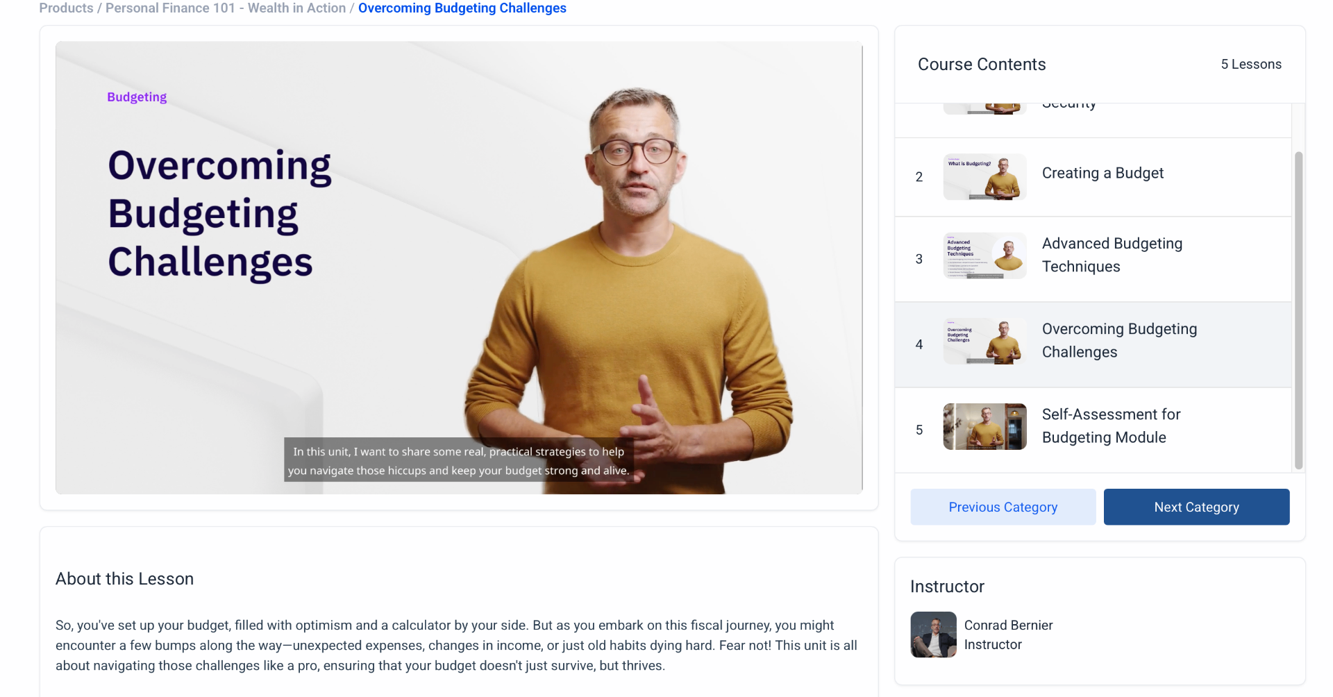 Personal Finance 101 course preview screenshot